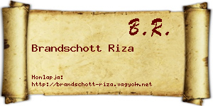 Brandschott Riza névjegykártya